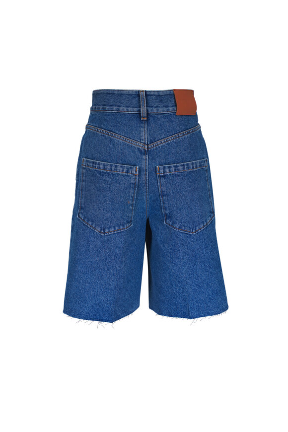 Loewe Anagram Denim Cotton Bermuda Shorts - view 4