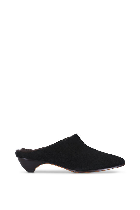 Le Monde Béryl Allegra Black Leather Mule, 30mm - view 3