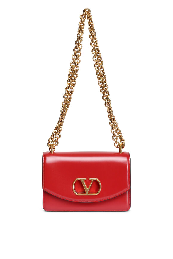 Valentino Garavani Vain Vlogo Red Shoulder Bag