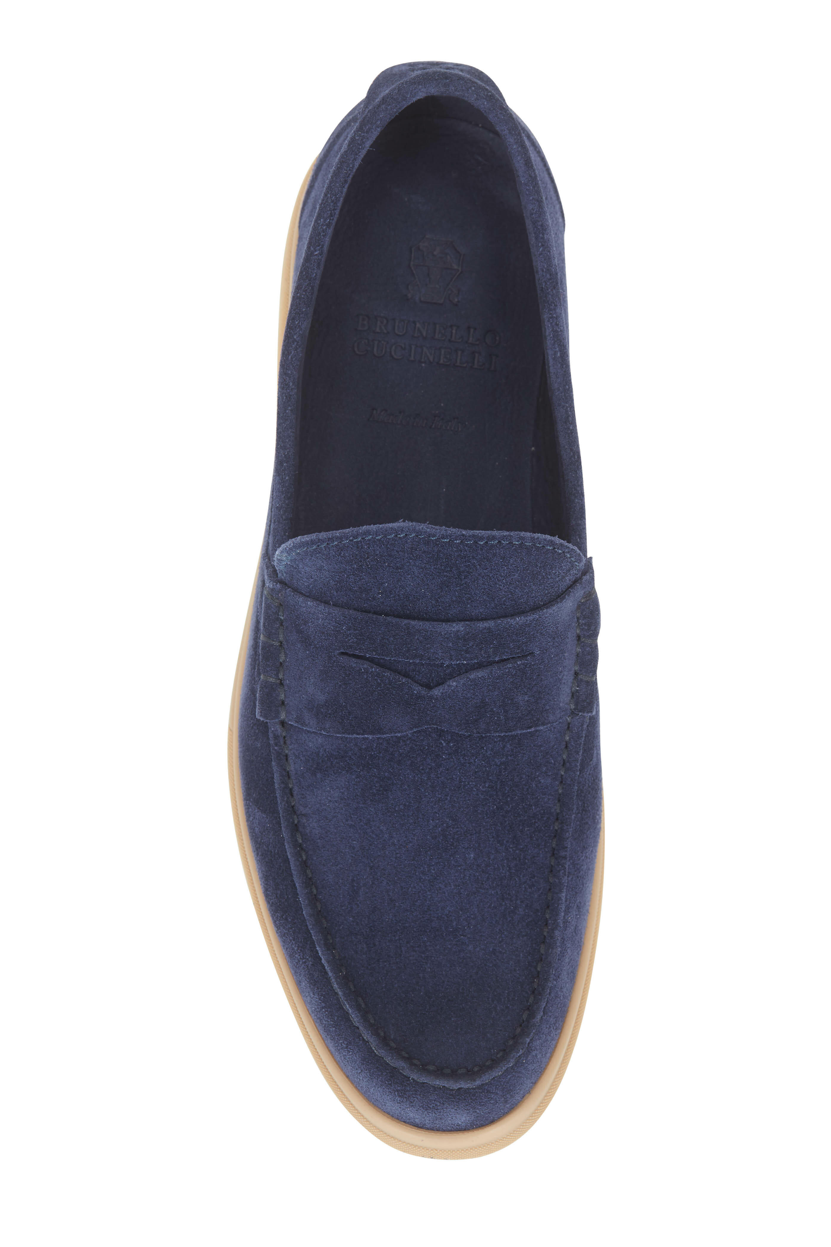 Blue soft penny loafers - Made In Italy