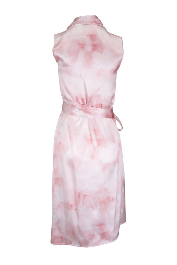 Kiton - Rose Print Silk Wrap Dress