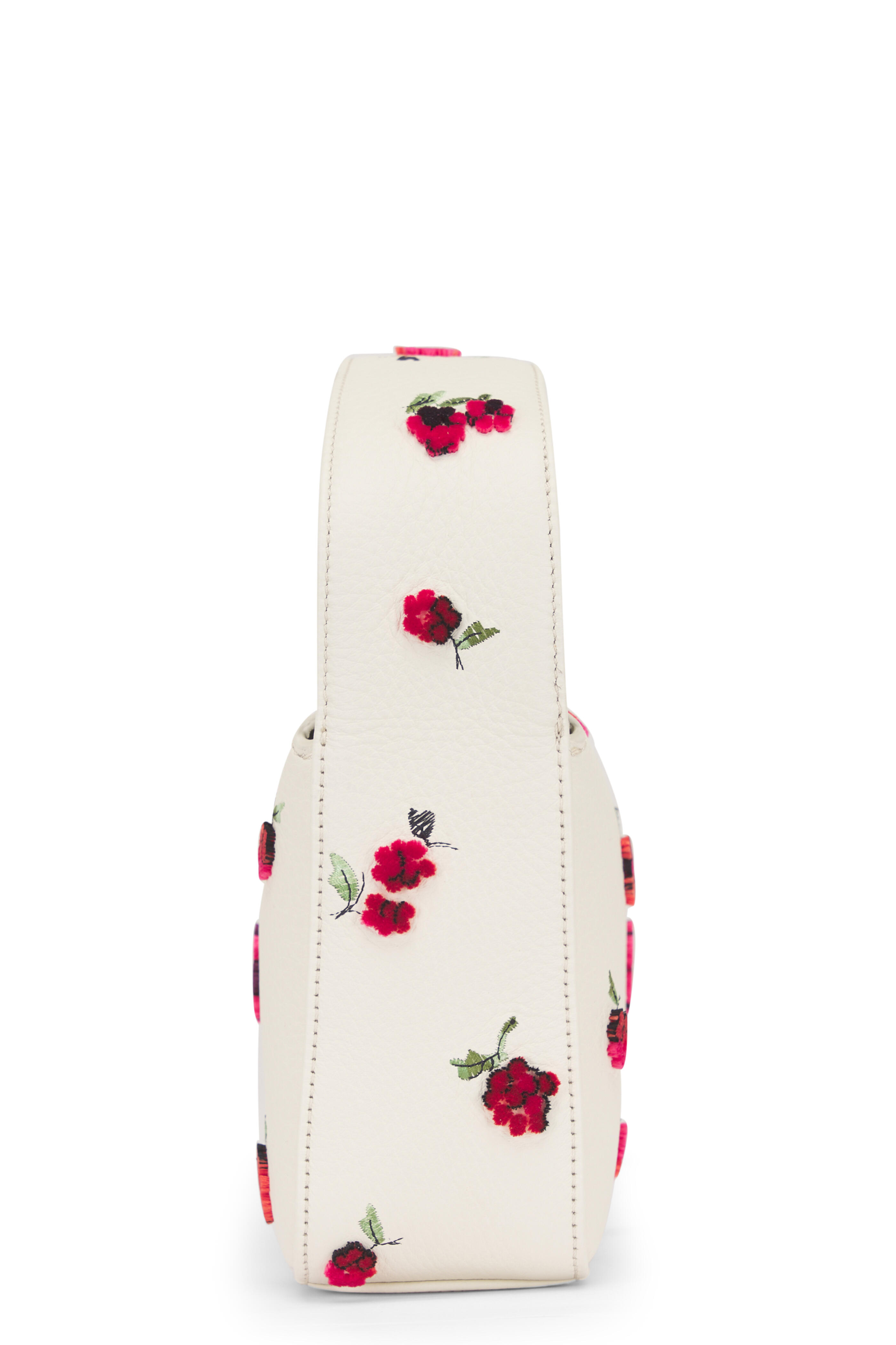Khaite - Small Elena Raspberry Print & Cream Leather Bag