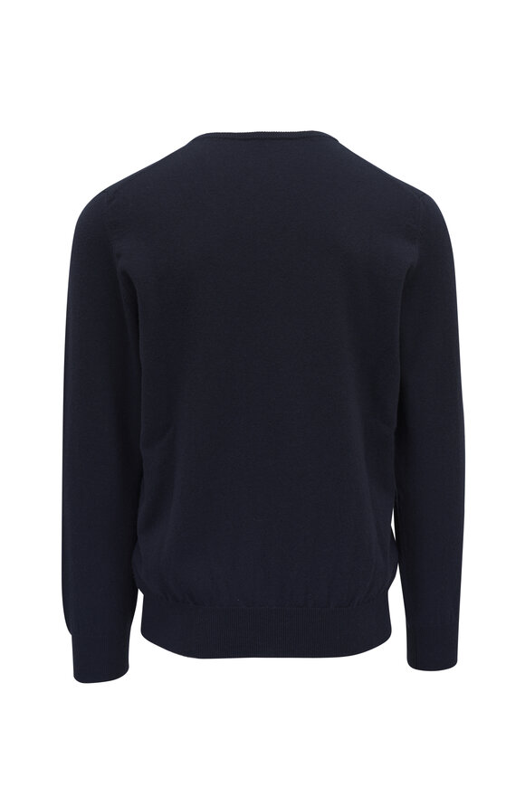 Fratelli Piacenza - Alashan Midnight Blue Cashmere V-Neck Sweater