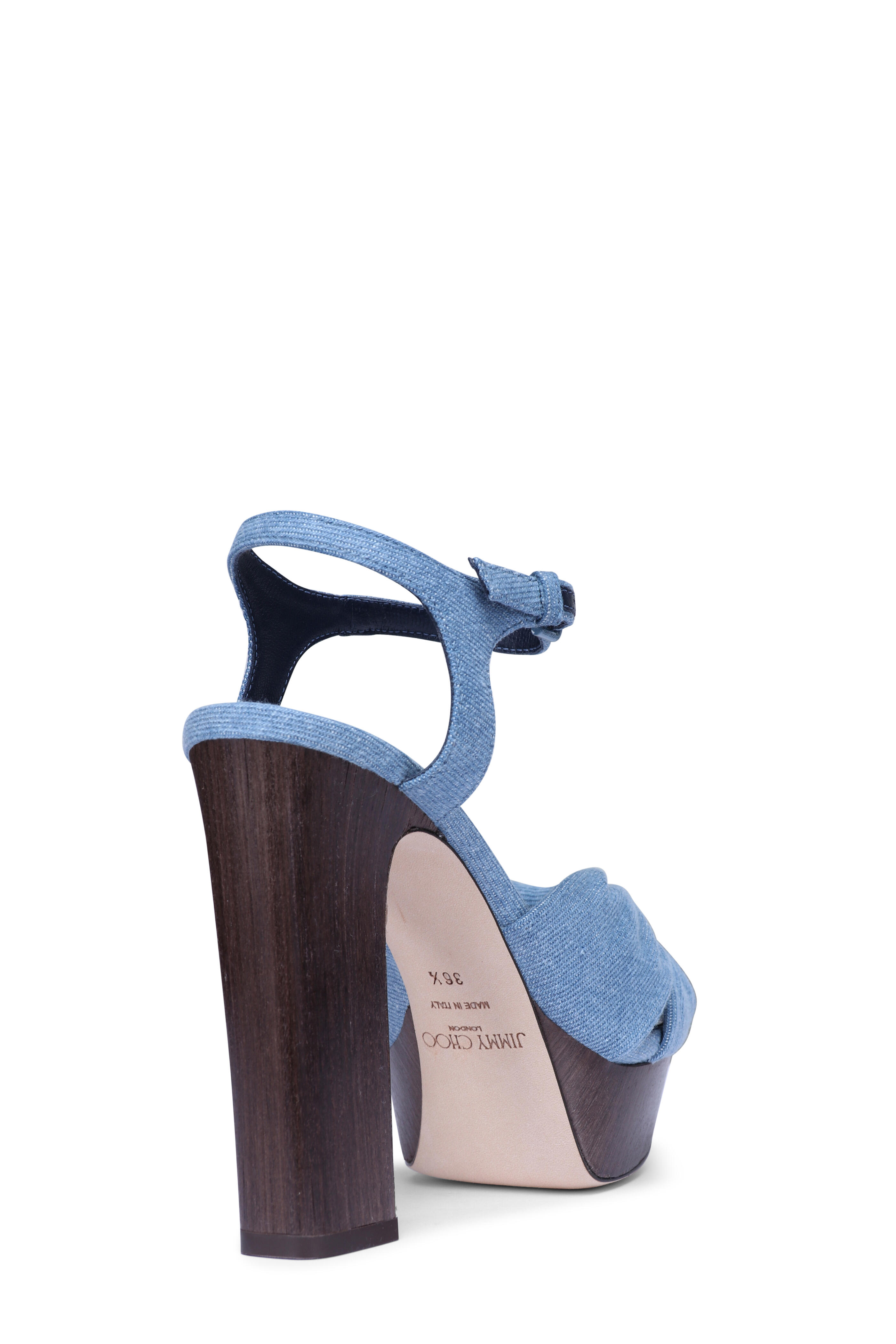 Jimmy Choo - Heloise Denim Platform Sandal, 120mm