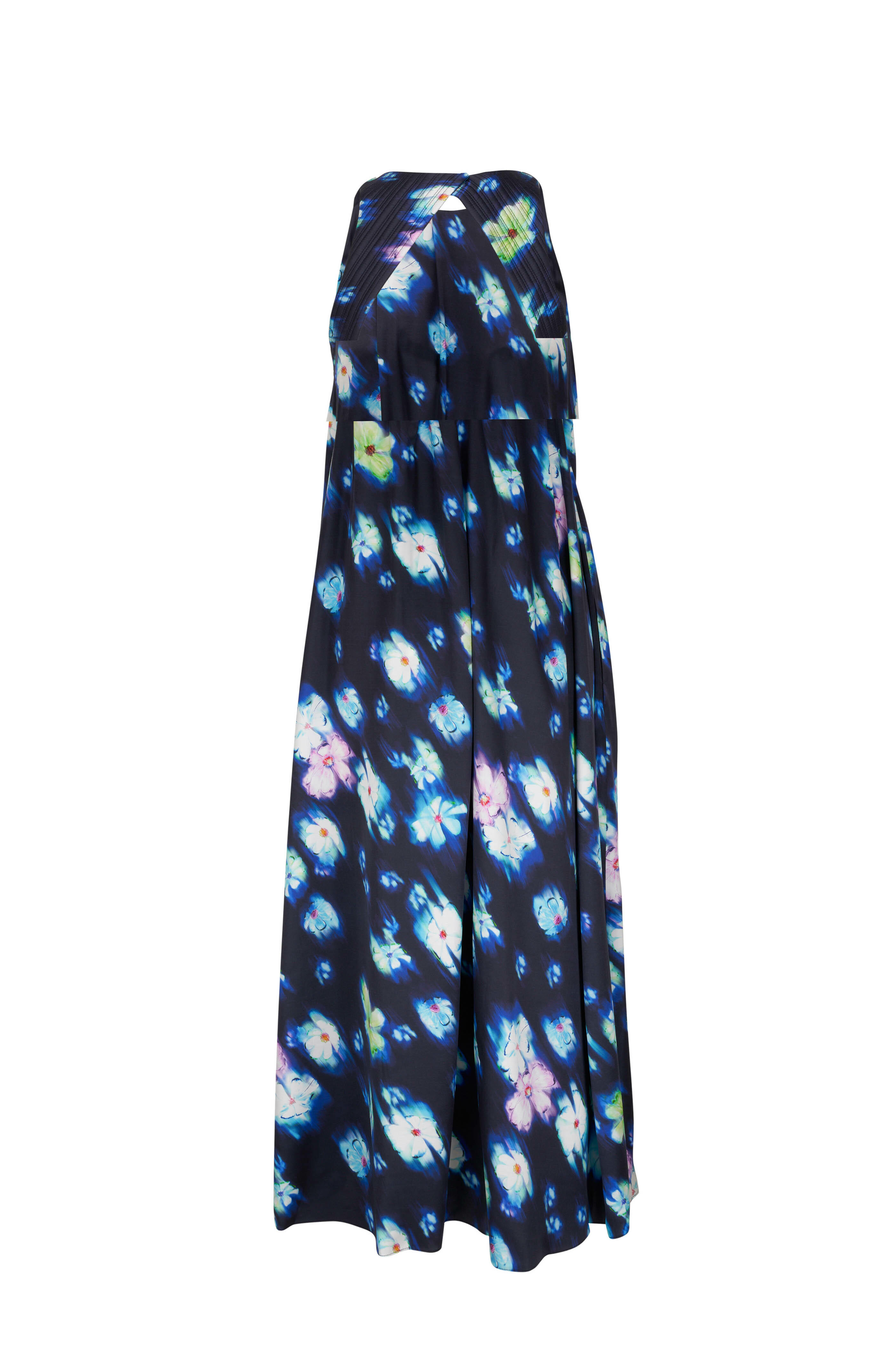 Dorothee Schumacher - Neon Blooming Vibrant Flowers Satin Dress