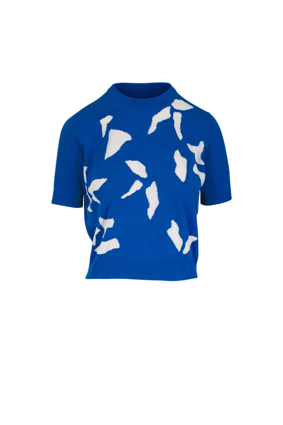 Akris Twilight & Ecru Whitecaps Knit Sweater