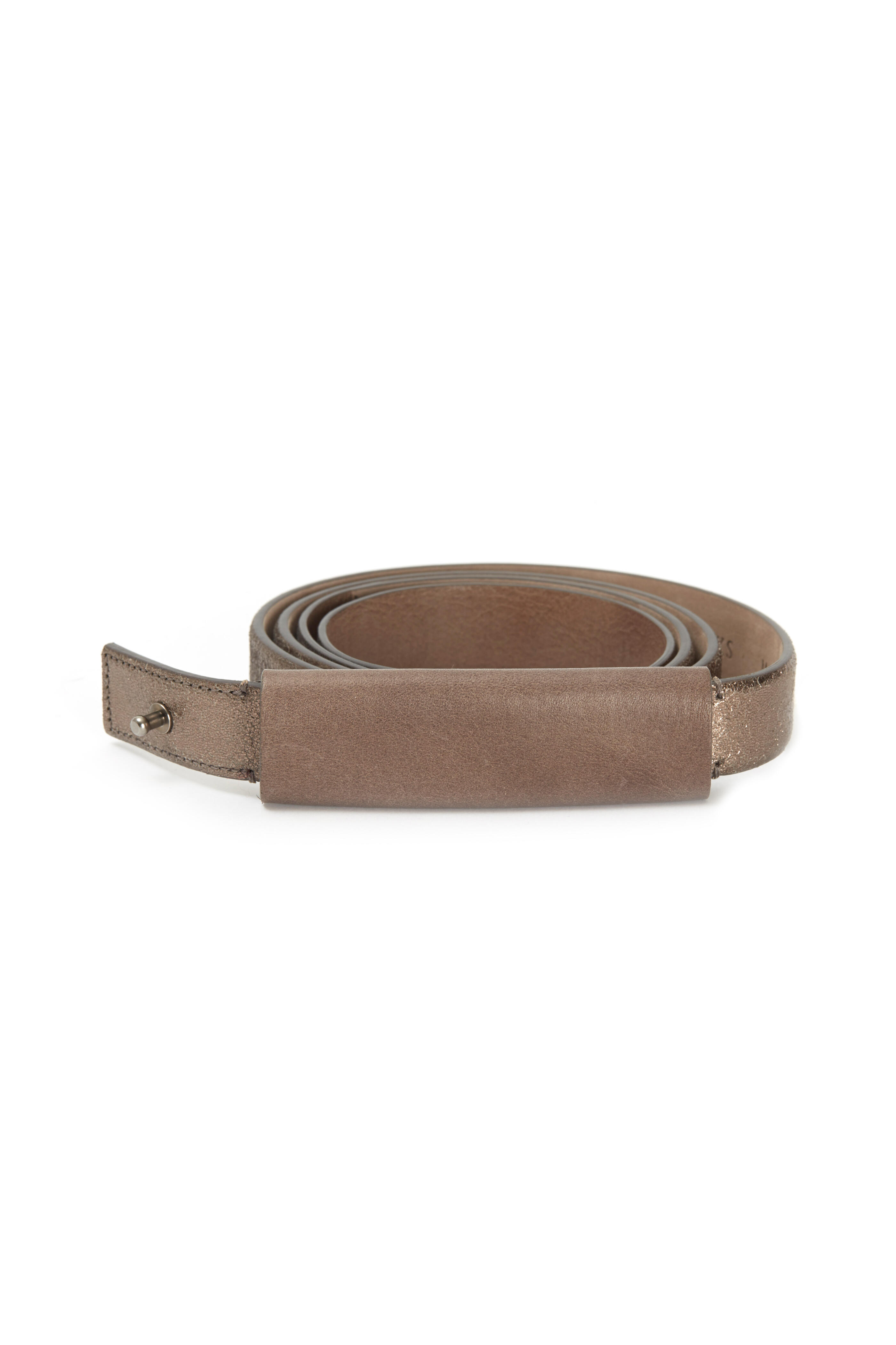 Brunello Cucinelli - Gunmetal Leather Tube Belt