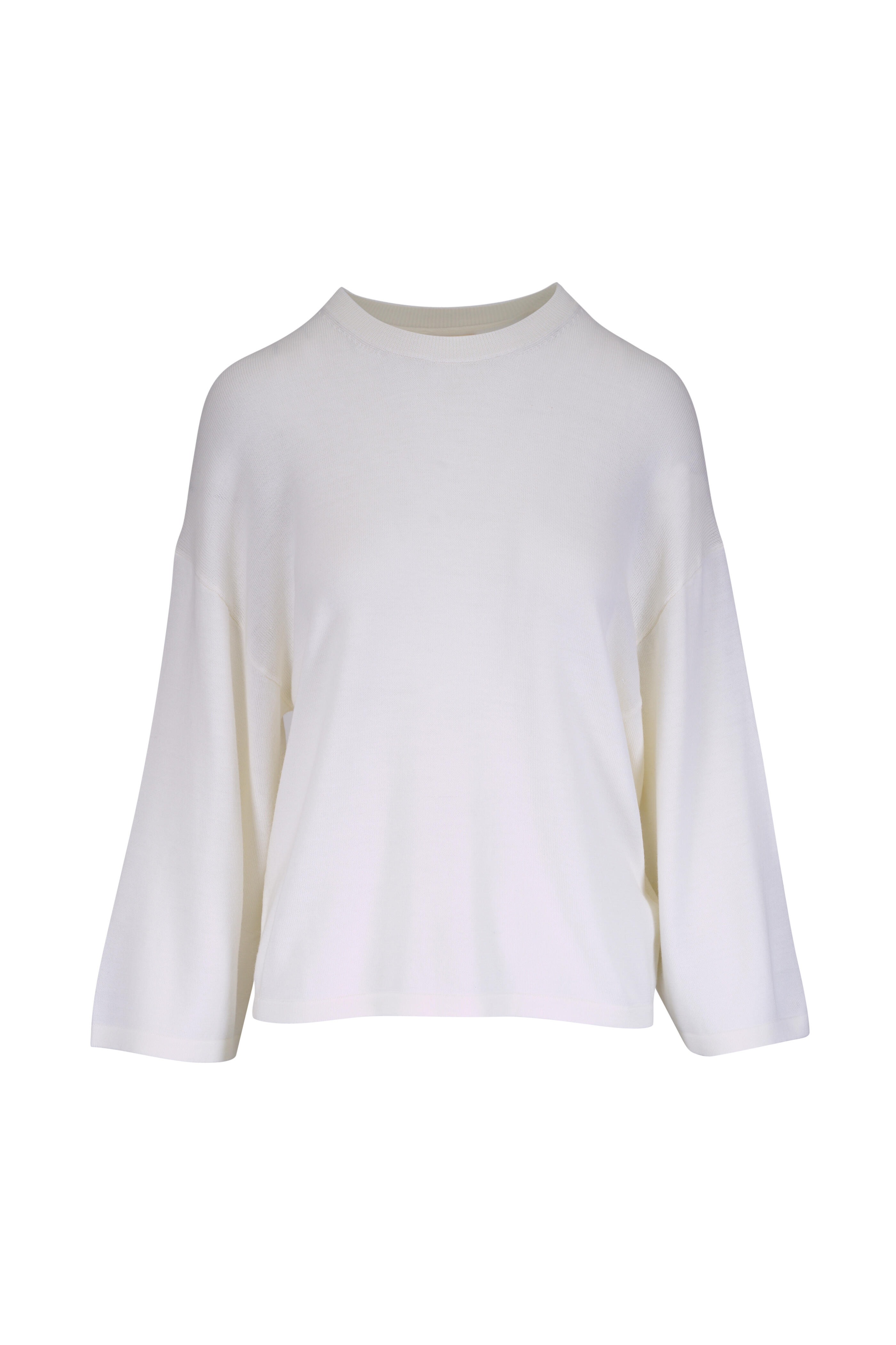 Khaite - Darcy Ecru Crewneck Wool Top