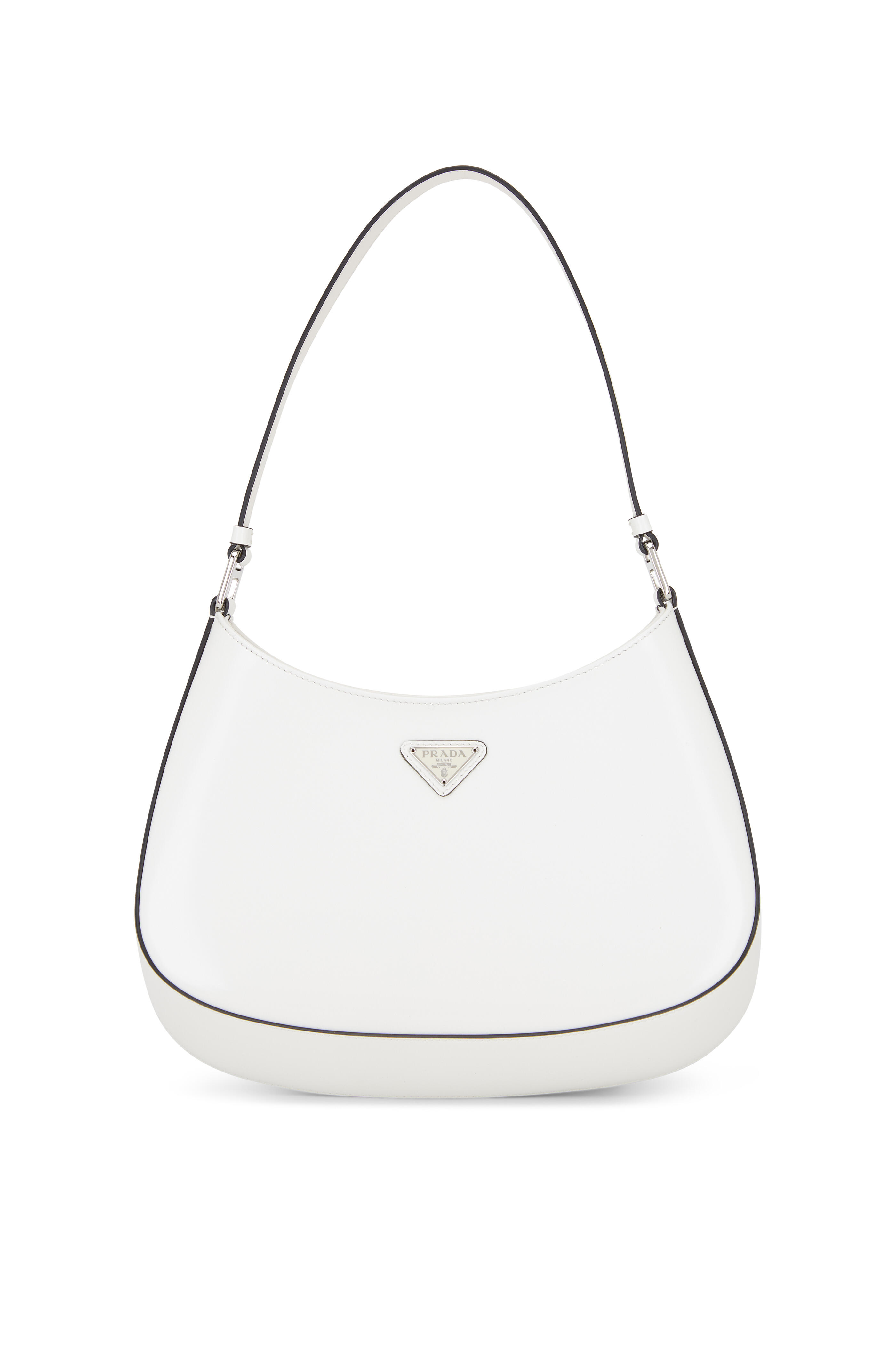 Prada Women's White Logo Shearling Shoulder Bag | by Mitchell Stores