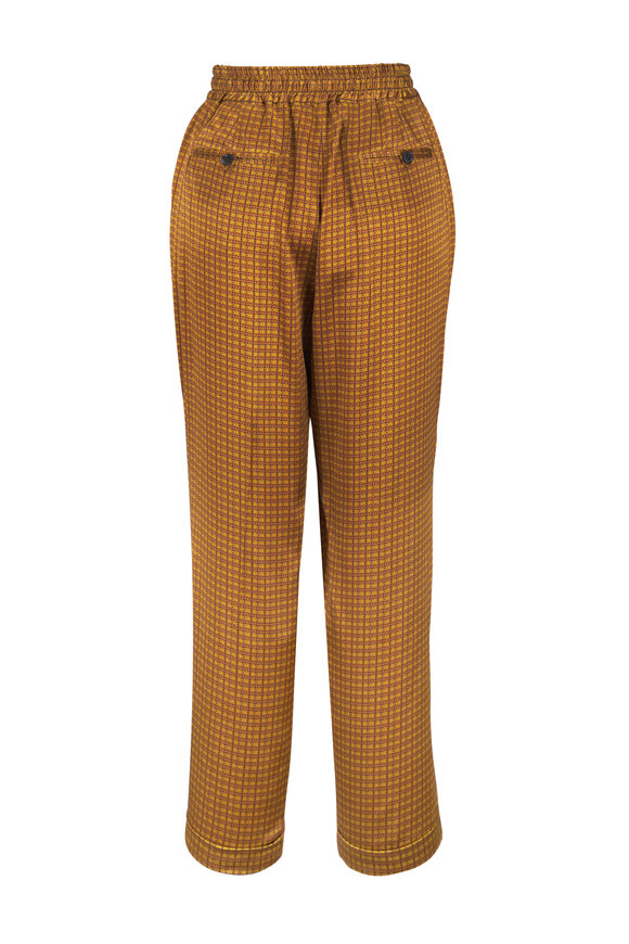Kiton Yellow Geometric Print Silk Jogger - view 6