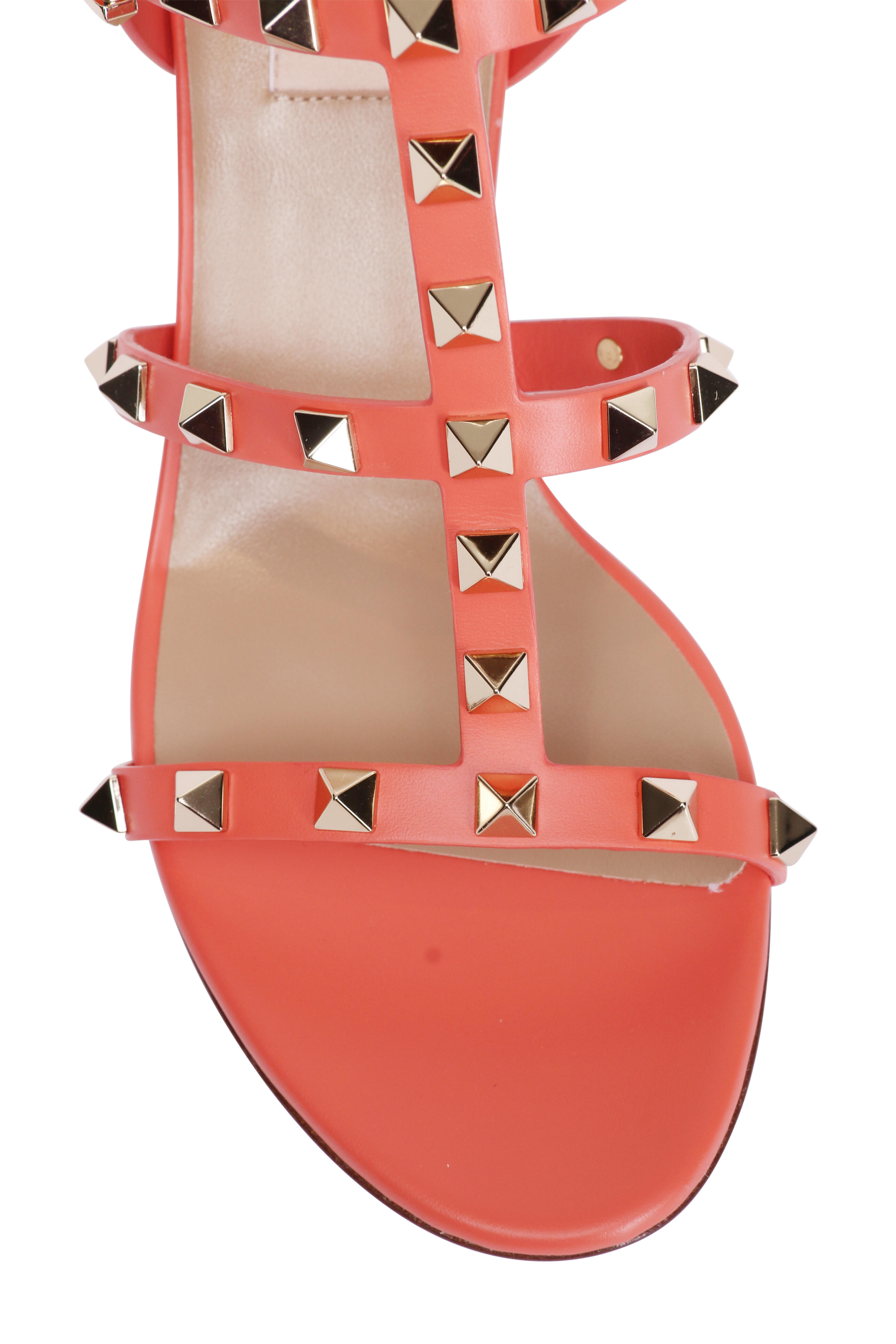 Valentino Garavani - Rockstud Coral Calfskin Strap Sandal, 60mm