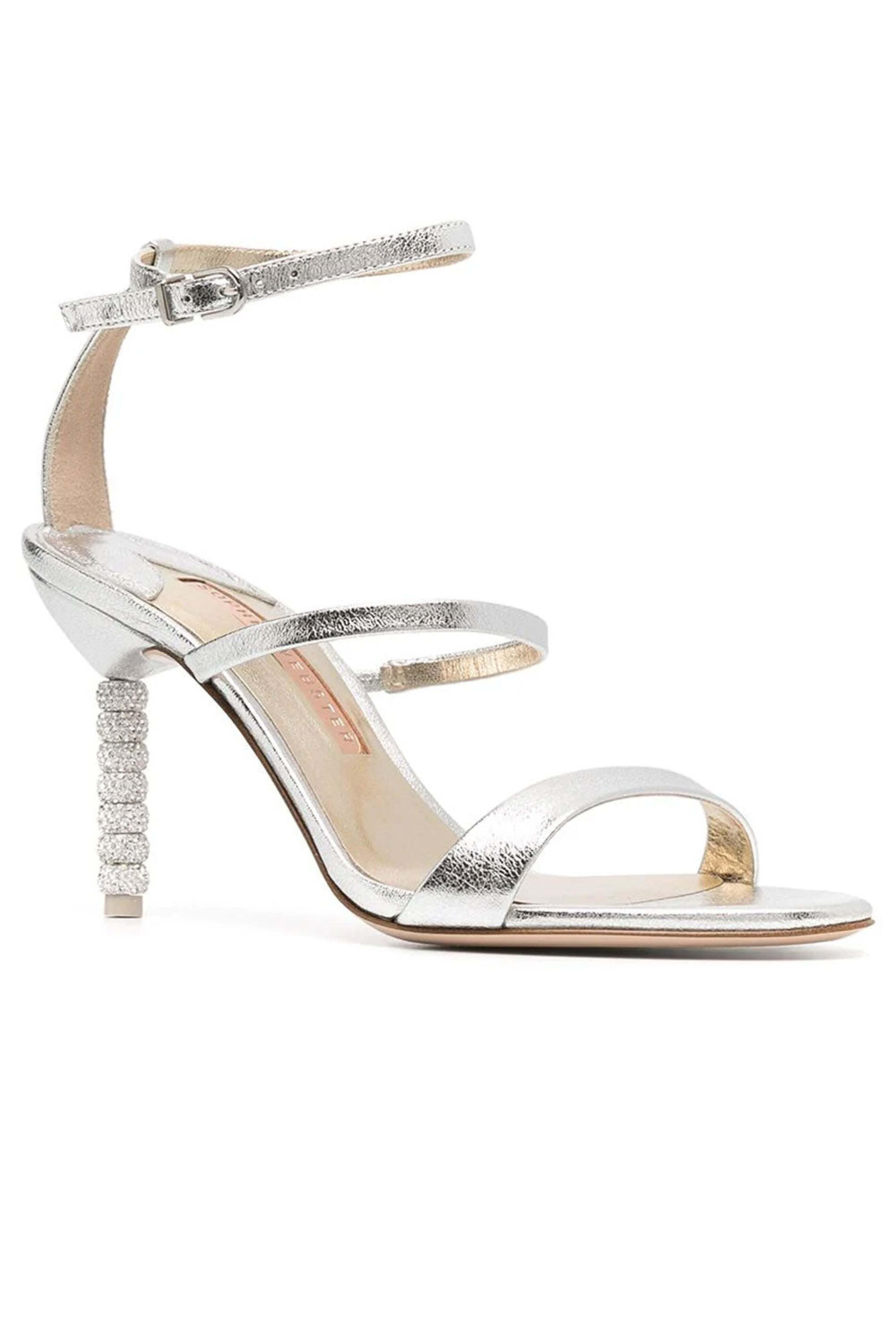 Sophia Webster - Rosalind Crystal Mid Sandal in SIlver