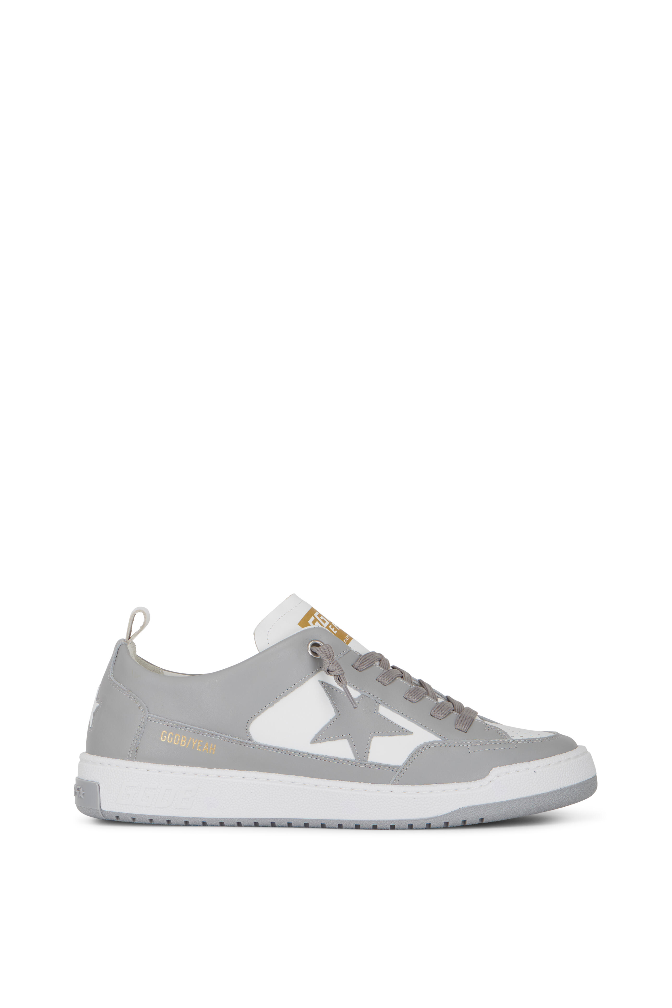 Golden Goose - Yeah! Gray & White Leather Low-Top Sneaker