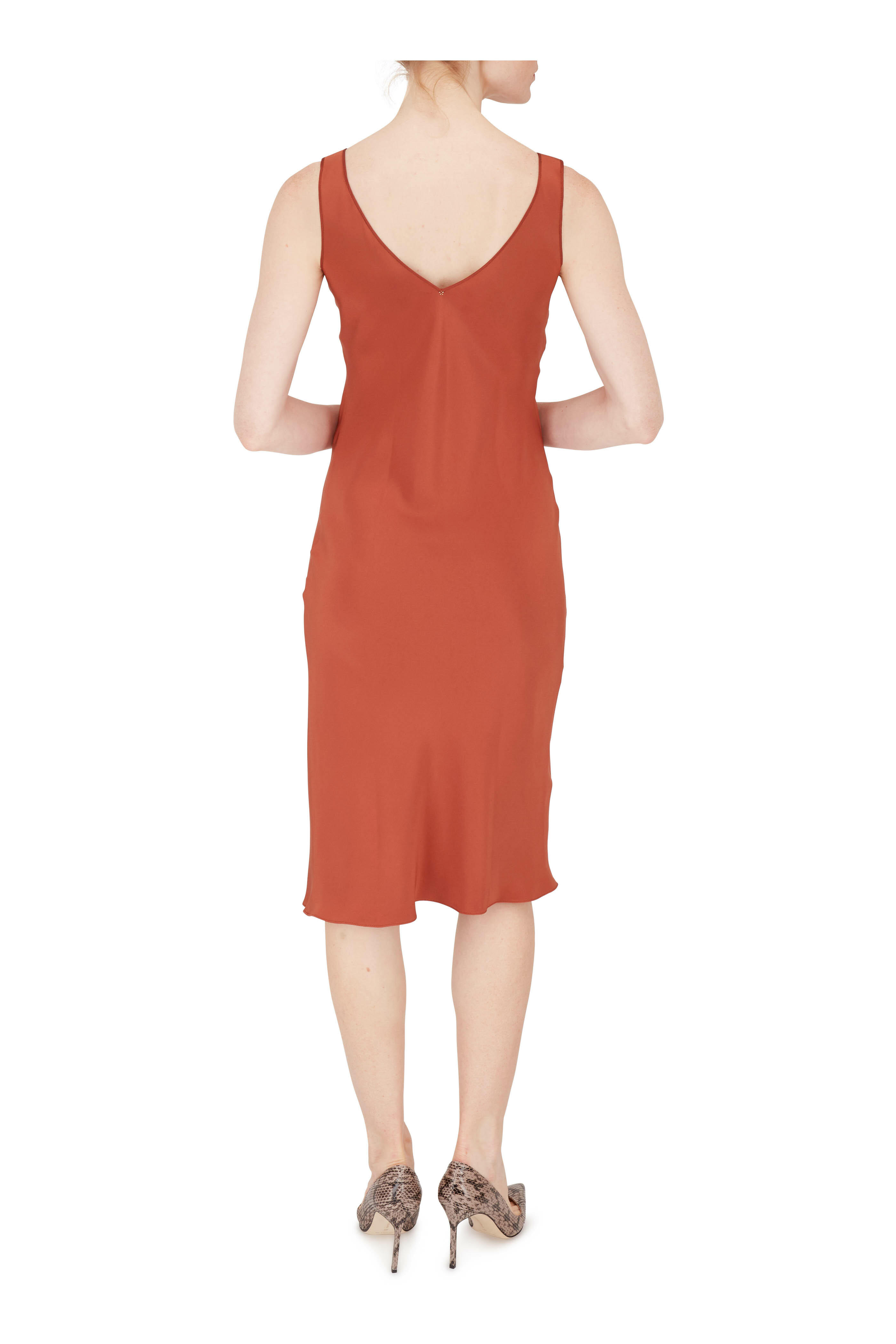 strapless open back dress Buy Textured Cotton Jacquard Pleated Dress in Paprika Online