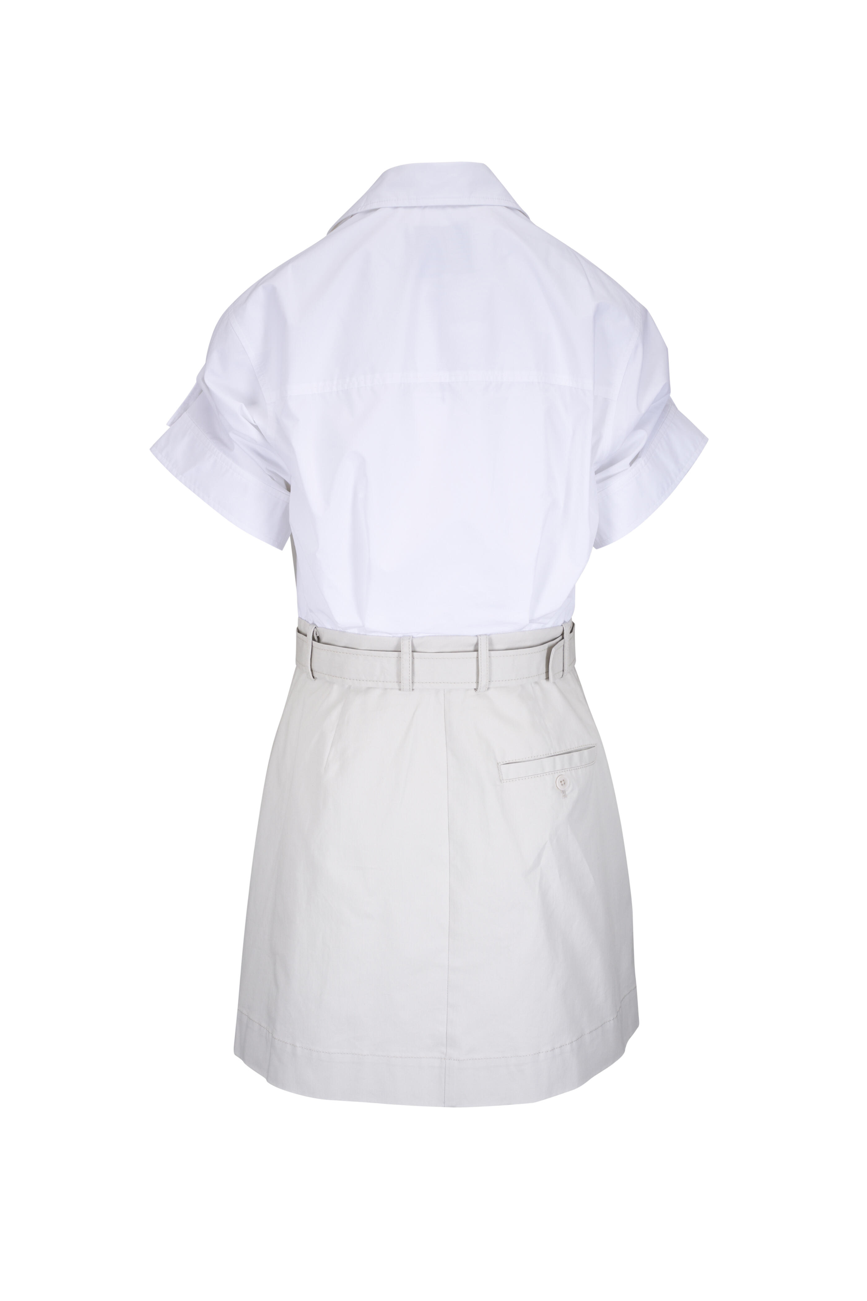 3.1 Phillip Lim - White-Cement Combo Shirtdress | Mitchell