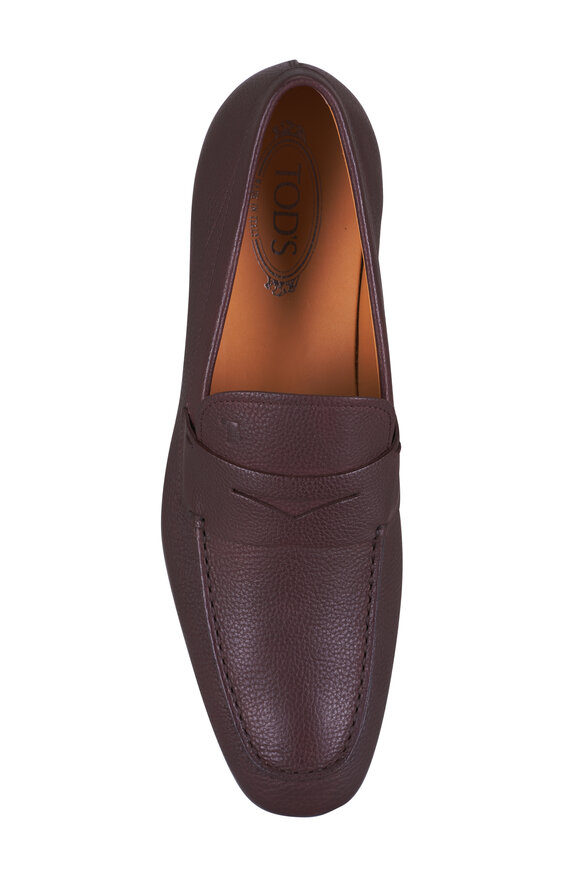Tod's Mocassino Gomma Medium Brown Leather Loafer - view 3