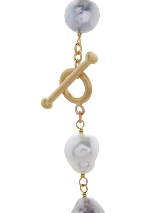 Caroline Ellen - Yellow Gold Baroque South Sea Pearl Wrap Necklace