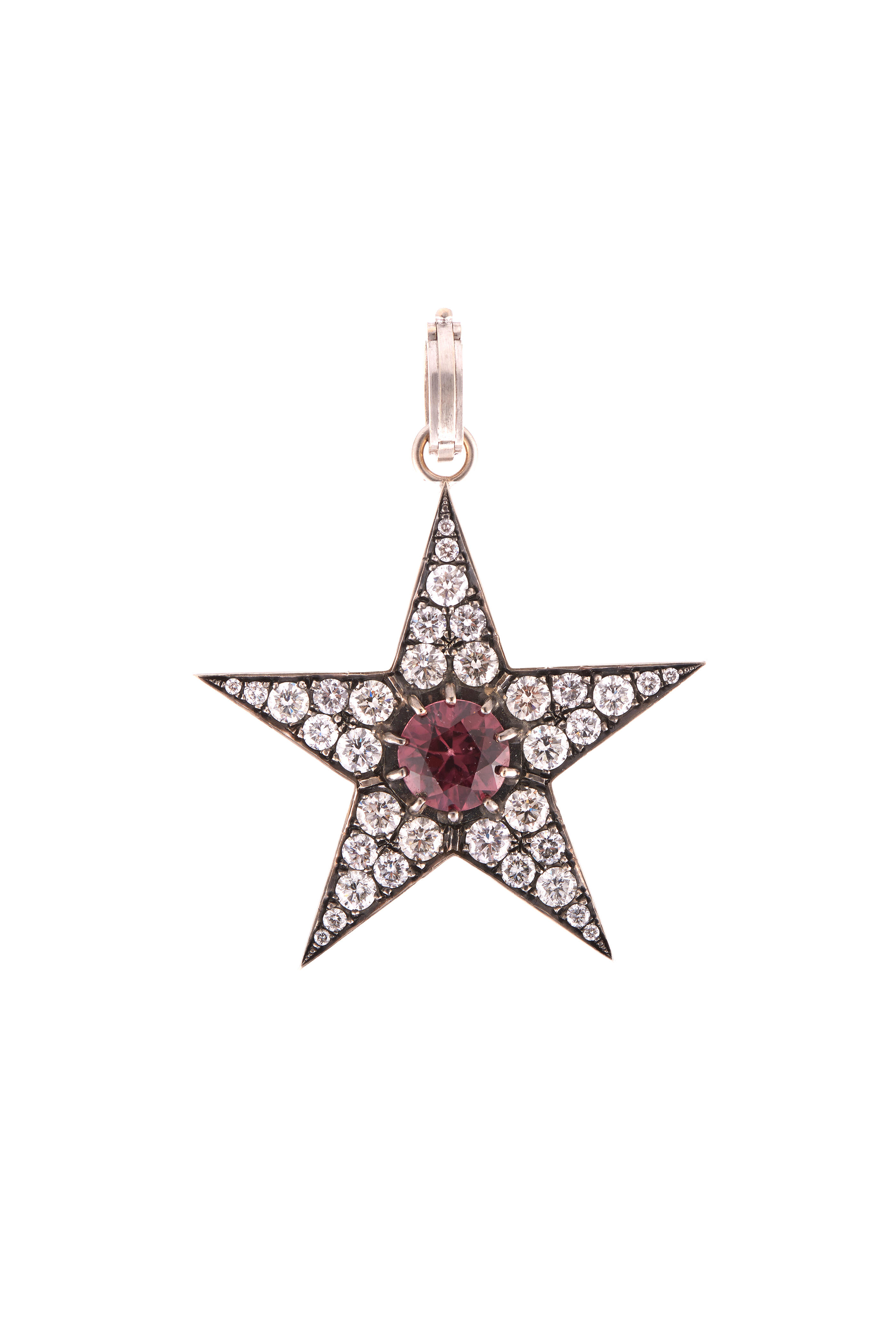 Sylva & Cie - Diamond & Magenta Zircon Star Pendant