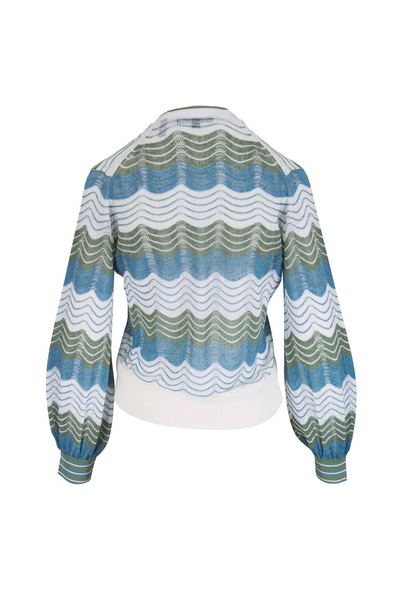 Veronica Beard Laurinor Dove Multi Pointelle Cardigan - view 5