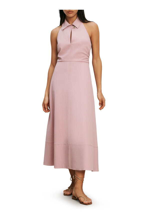 Veronica Beard Mackey Orchid Seersucker Halter Midi Dress - view 2