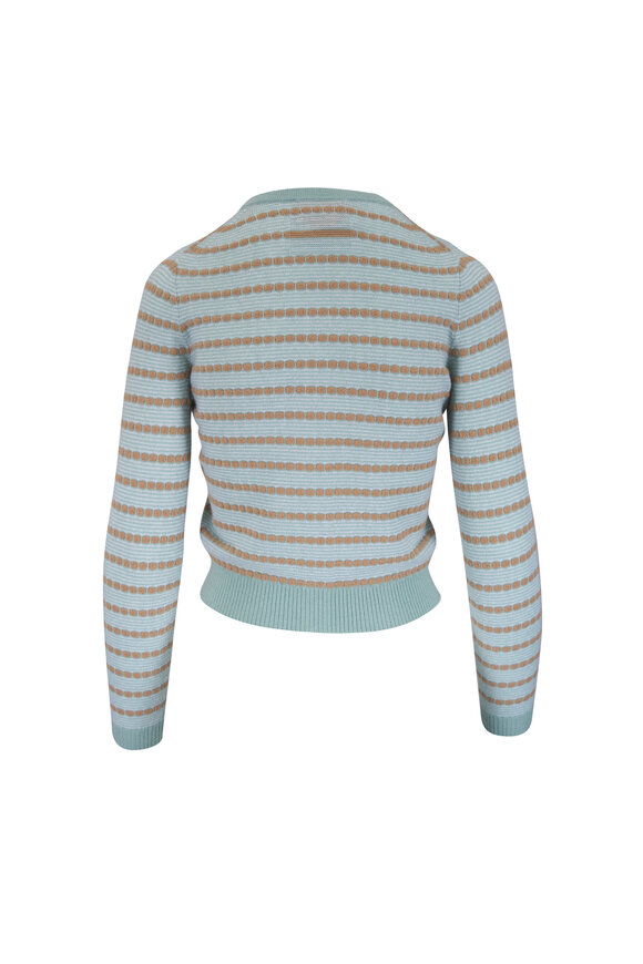Guest in Residence Jane Pebble Stripe Sage Cashmere Cardigan - view 3