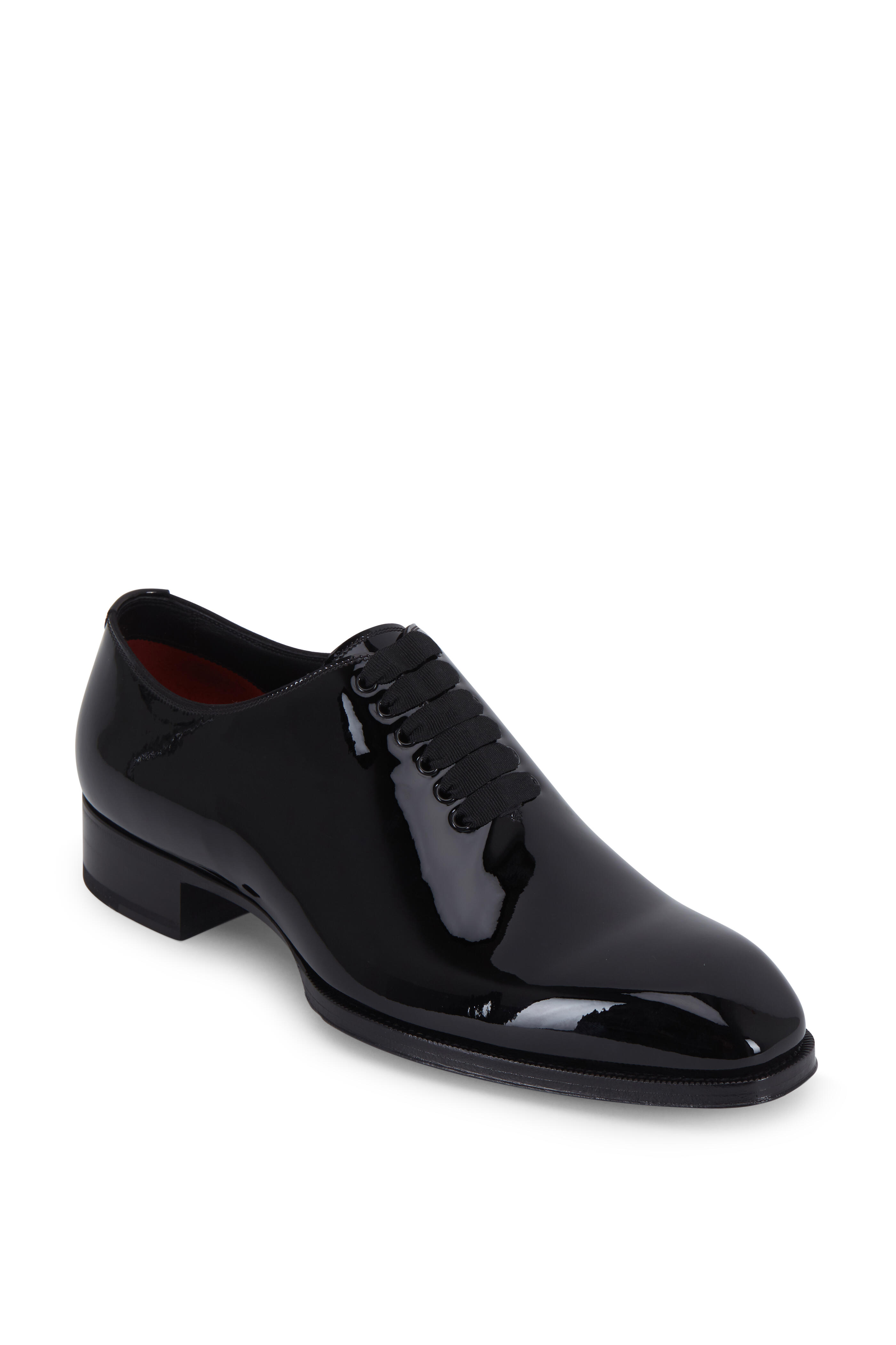 Black Patent Leather Oxford Wholecut Formal Evening, US 13 Leather