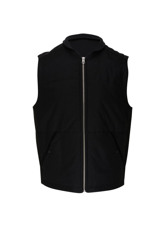 Vince -  Black Semi Shine Quilted Vest 