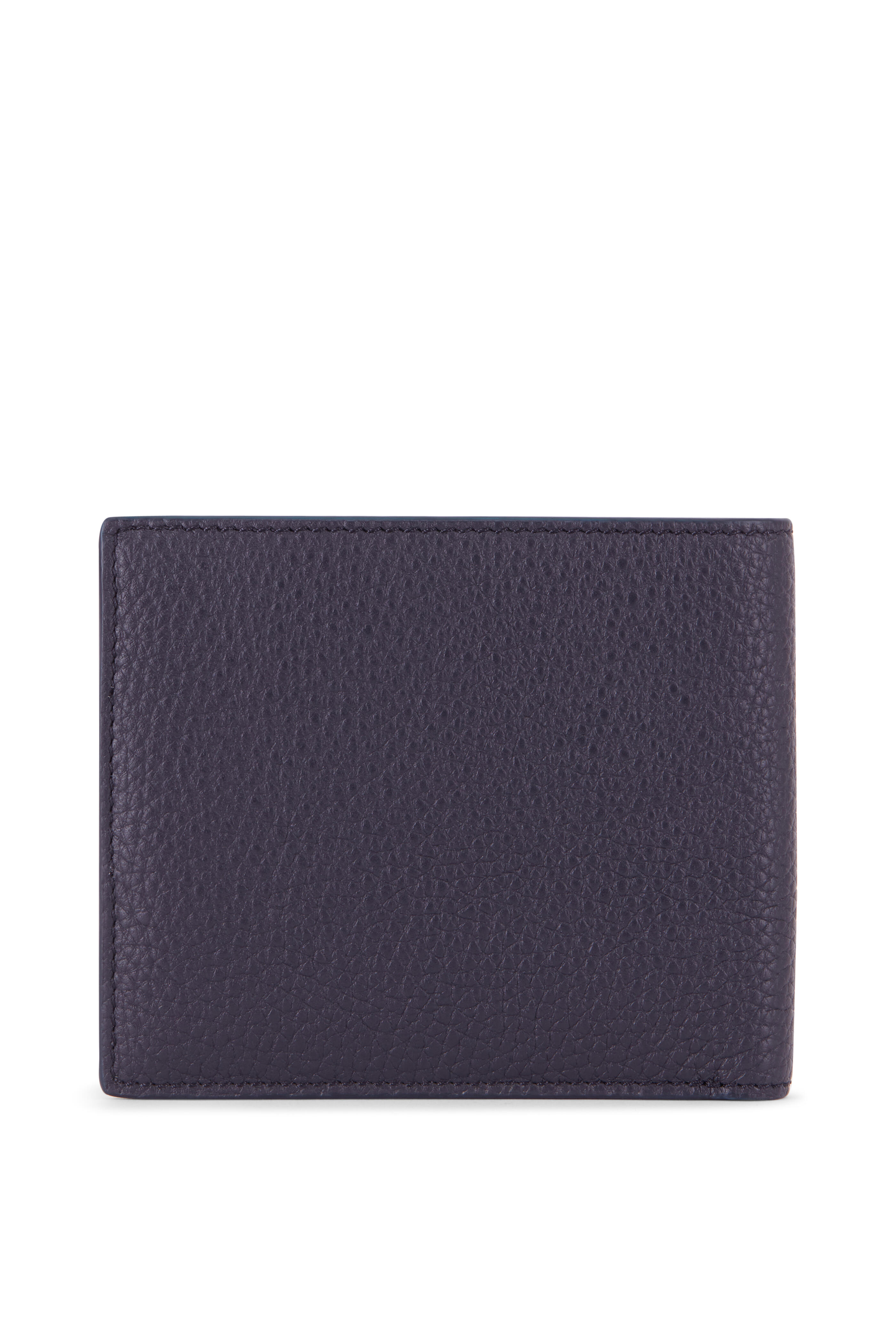 Tom Ford - Navy Grained Leather Bi-Fold Wallet | Mitchell Stores
