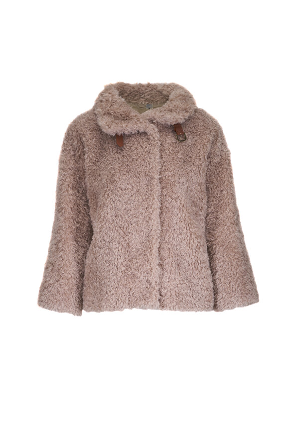 Herno Beige Curly Faux Jacket