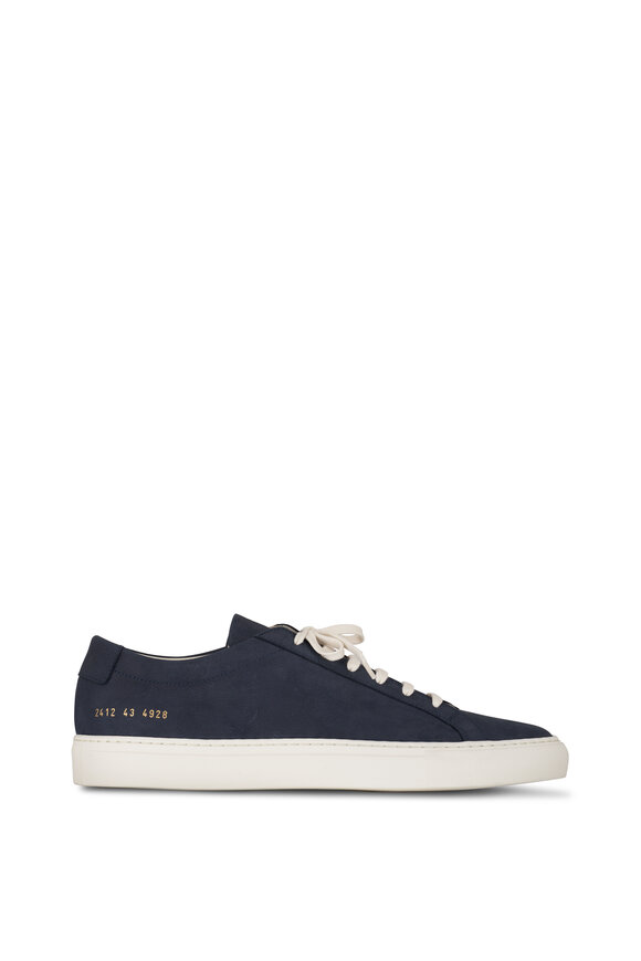 Common Projects - Contast Achilles Navy Leather Low Top Sneaker  