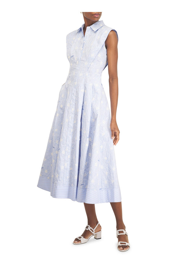 Simkhai Neri Periwinkle Blue Stripe Cotton Midi Dress - view 2
