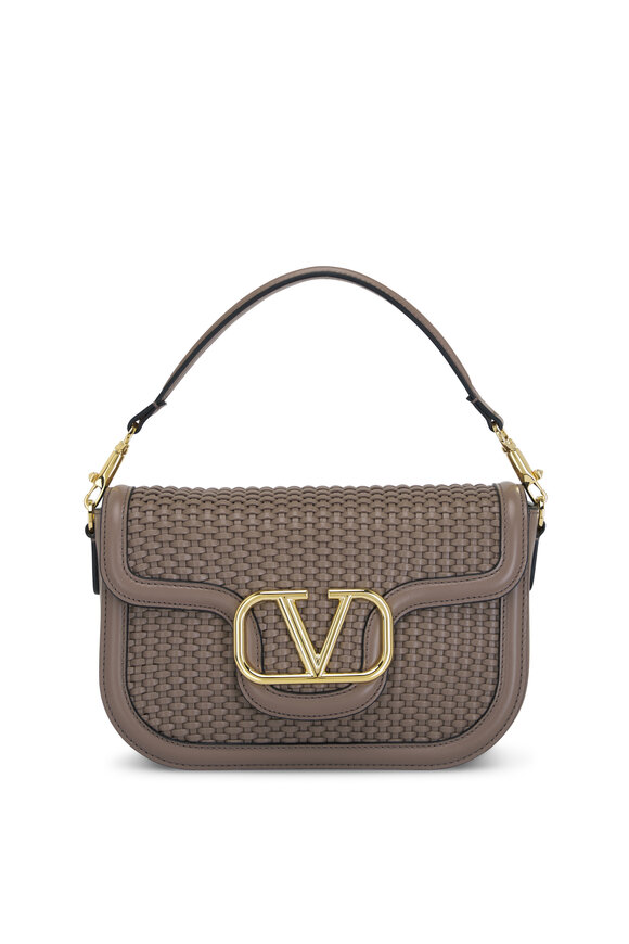 Valentino Garavani Clay Woven Leather Shoulder Bag