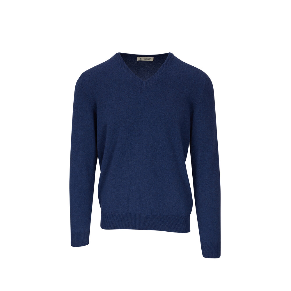 Fratelli Piacenza - Denim Cashmere V-Neck Sweater