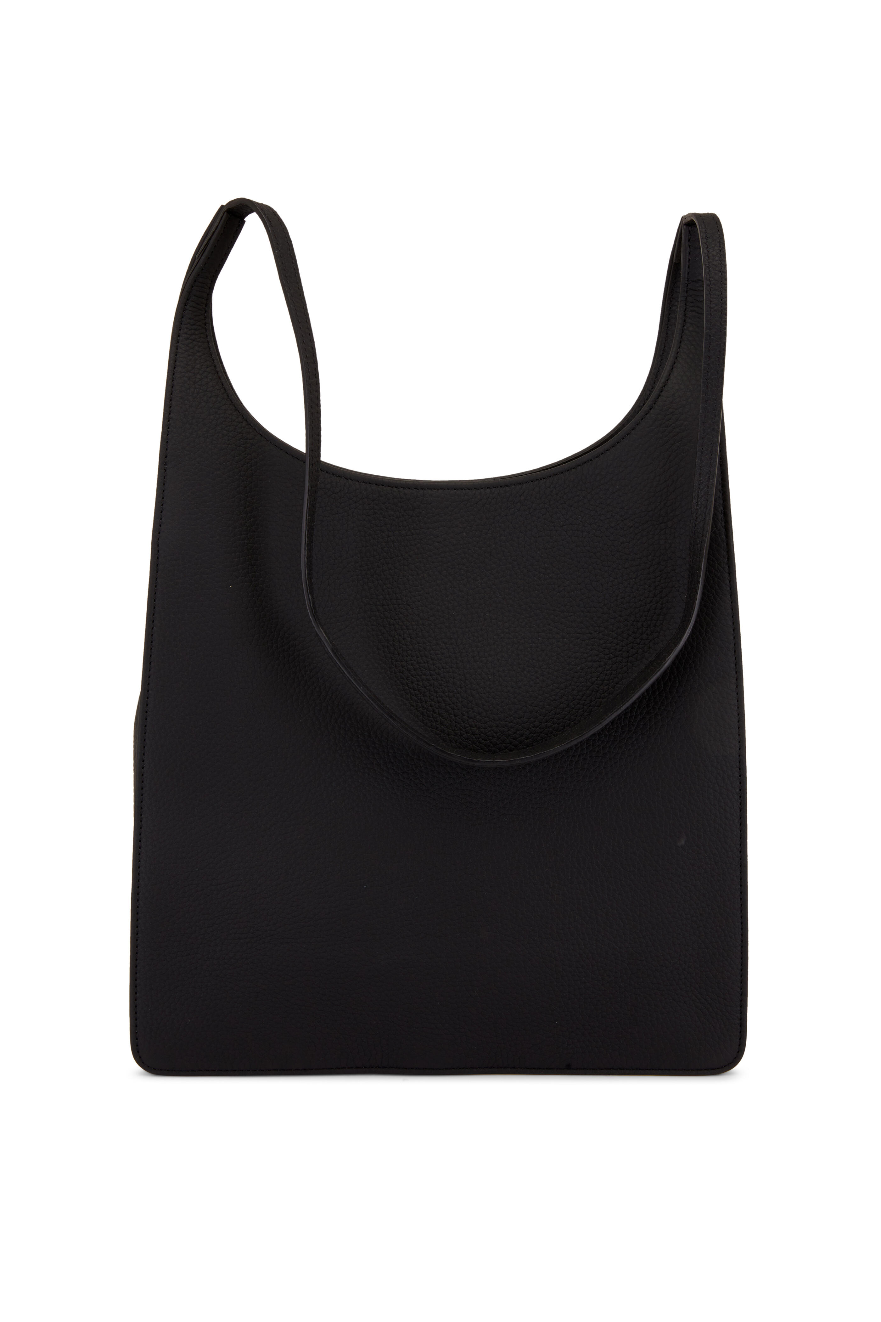 Gucci Black Grained Leather Shoulder Hobo Bag