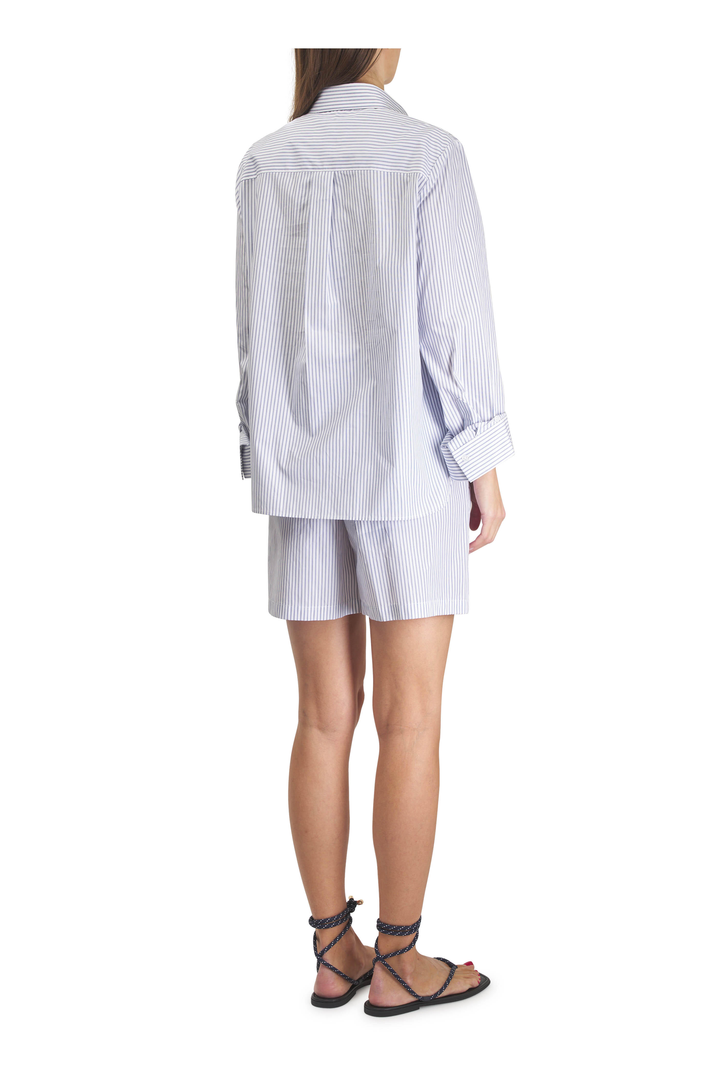 TWP - Next Morning White & Blue Stripe Shirt