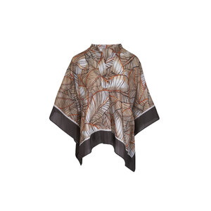 Brunello Cucinelli - Papyrus Print Silk Poncho | Mitchell Stores