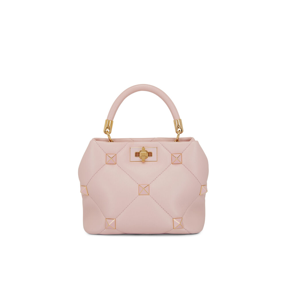 Valentino Garavani - Rose Quartz Leather & Lacquered Studs Bag