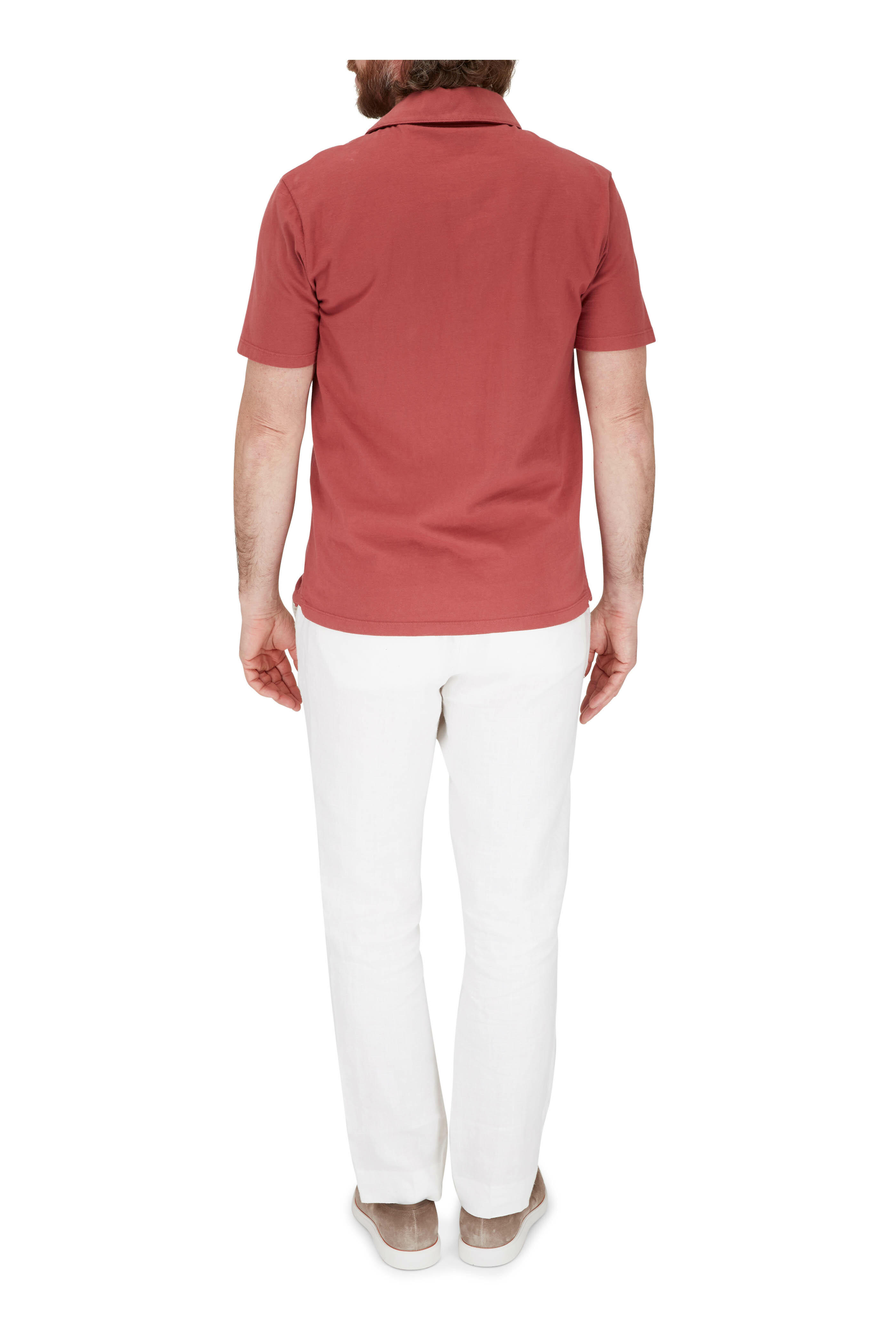 Vince - Washed Wild Barberry Garment Dye Short Sleeve Polo