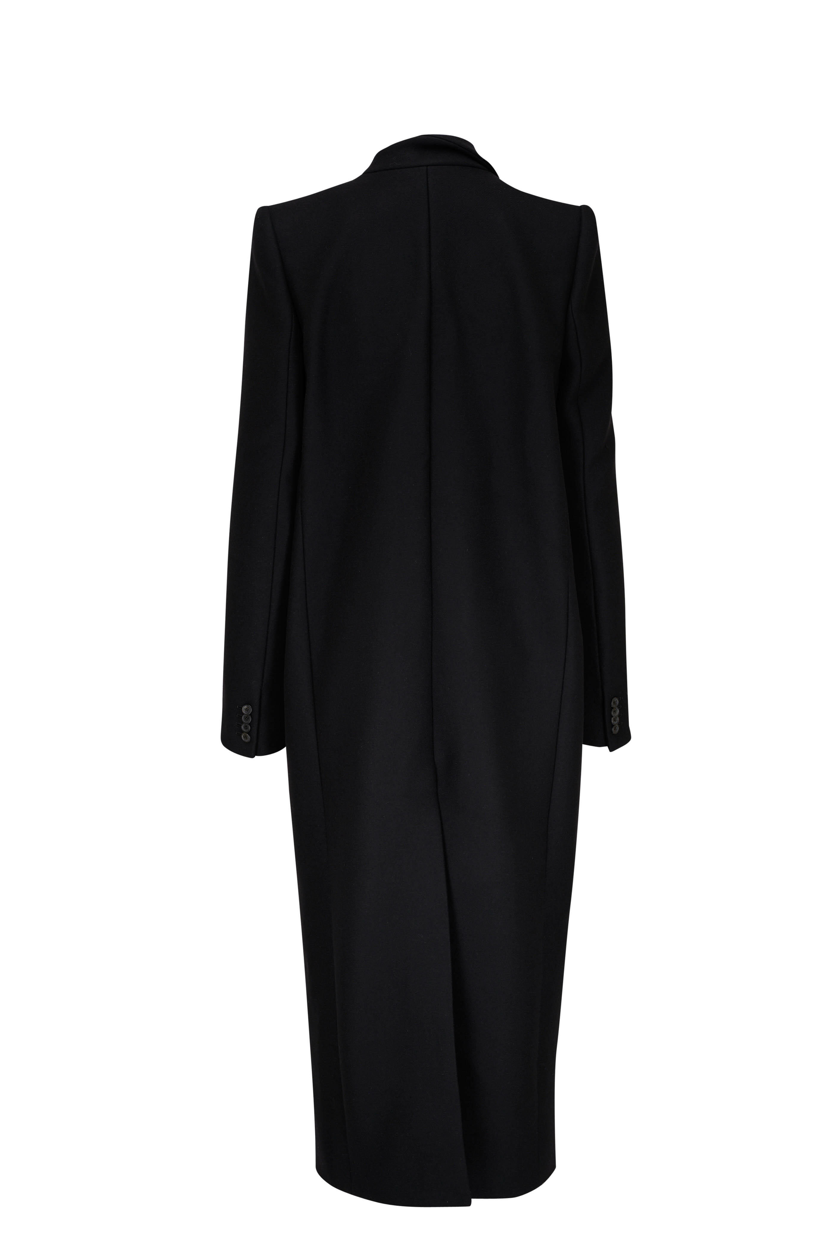 Khaite - Caleb Black Stretch Wool Coat | Mitchell Stores