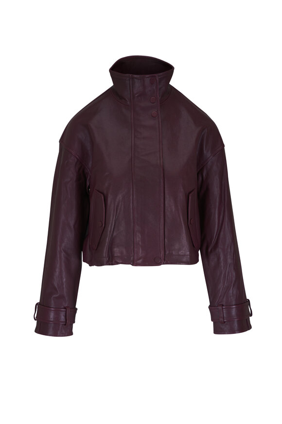 新品 over ribbon jacket Maximilian Multicolor Stripe Leather Racing Jacket | Saks