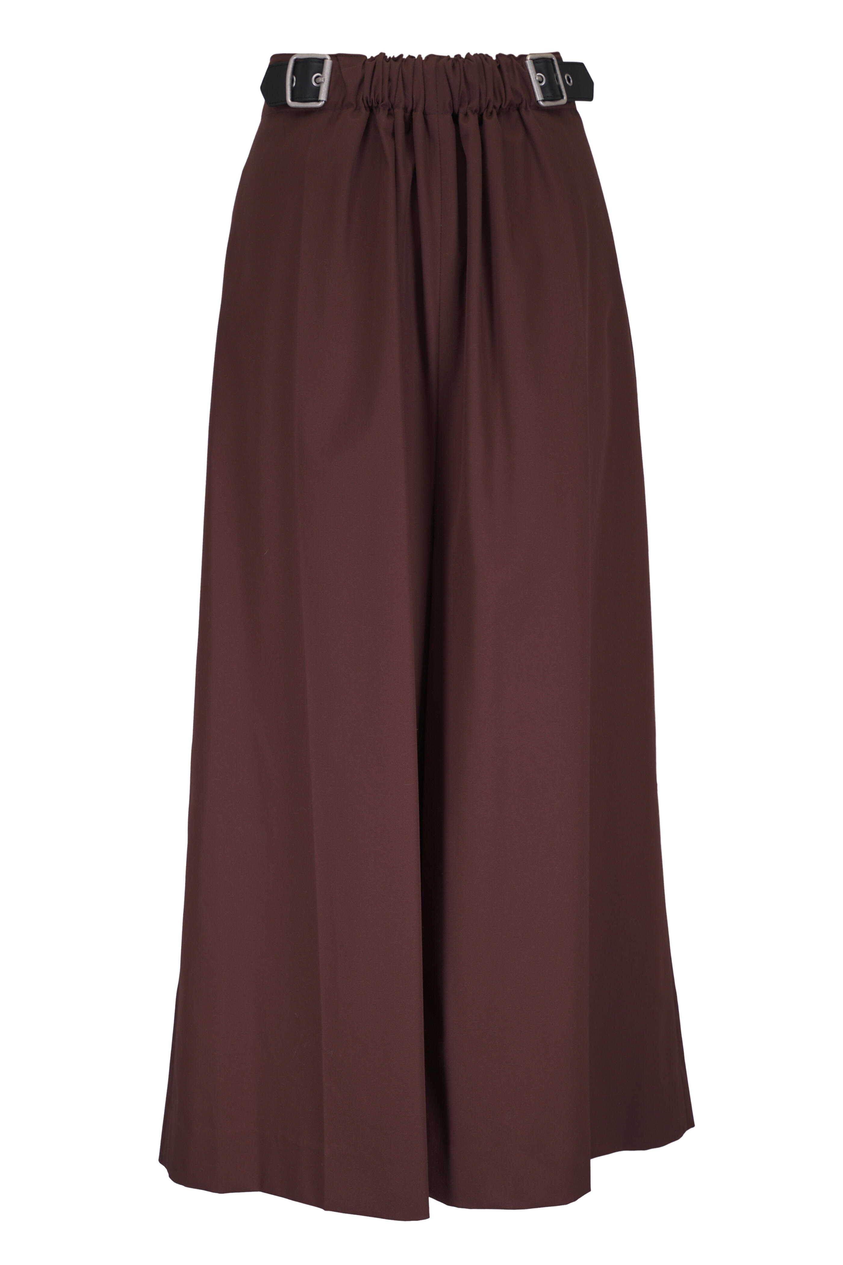 Loewe - Coffee Cropped Belted Cotton & Silk Pant