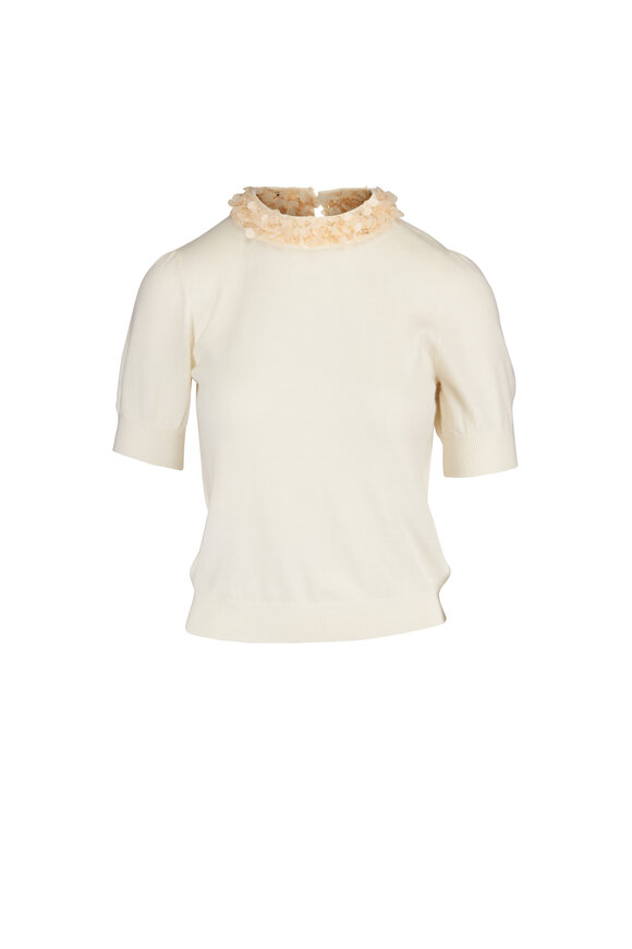 Ulla Johnson Jude Embellished Ivory Top - view 1
