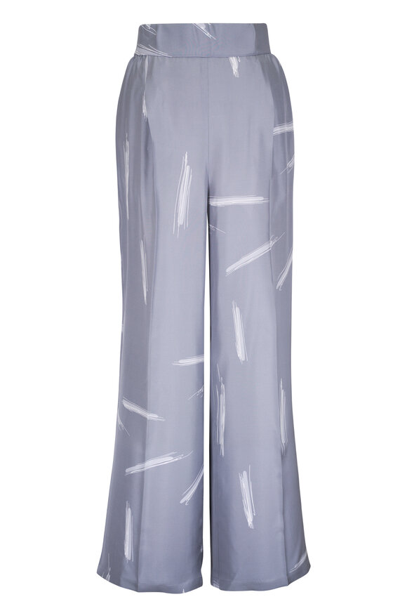 Kiton Gray Silk Pull On Pant