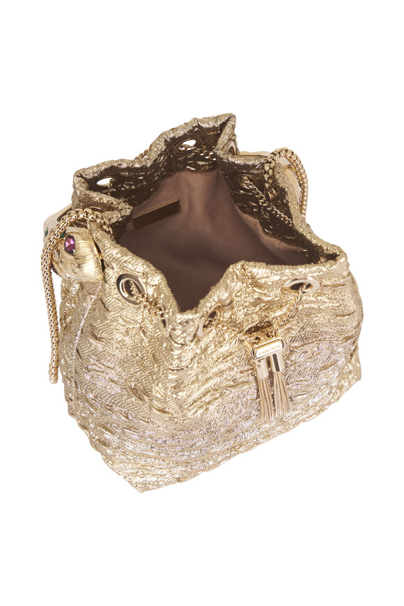 Jimmy Choo Bon Bon Gold Textured Lurex Top Handle Bag - view 4