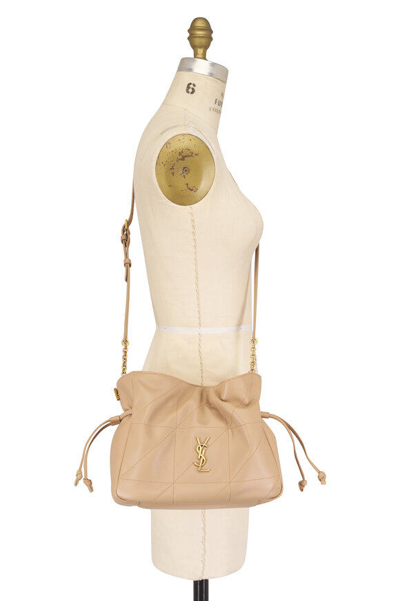 Saint Laurent Jamie Beige Leather Shoulder Bag - view 5