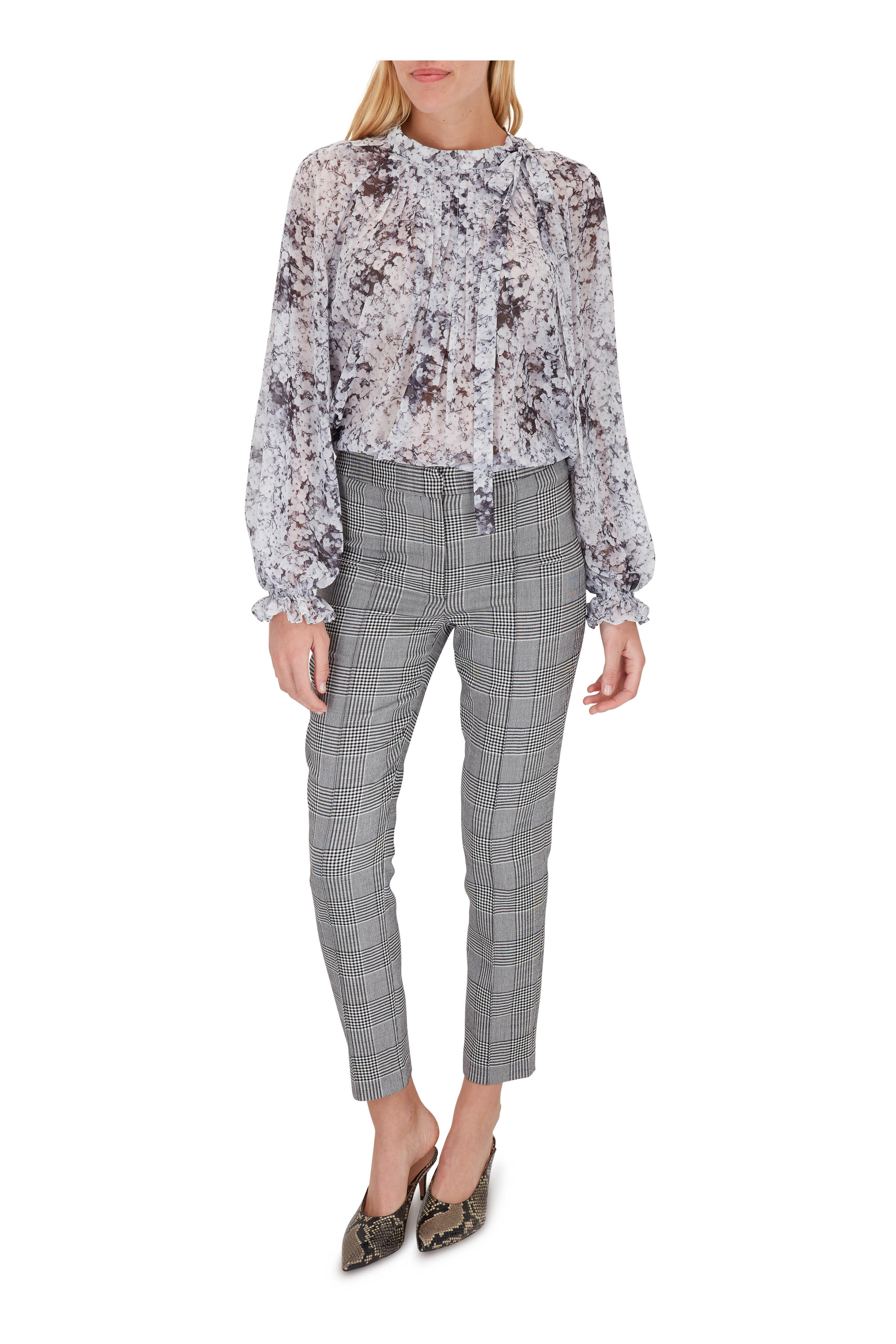 Adam Lippes - Black & White Double-Faced Wool Plaid Pant