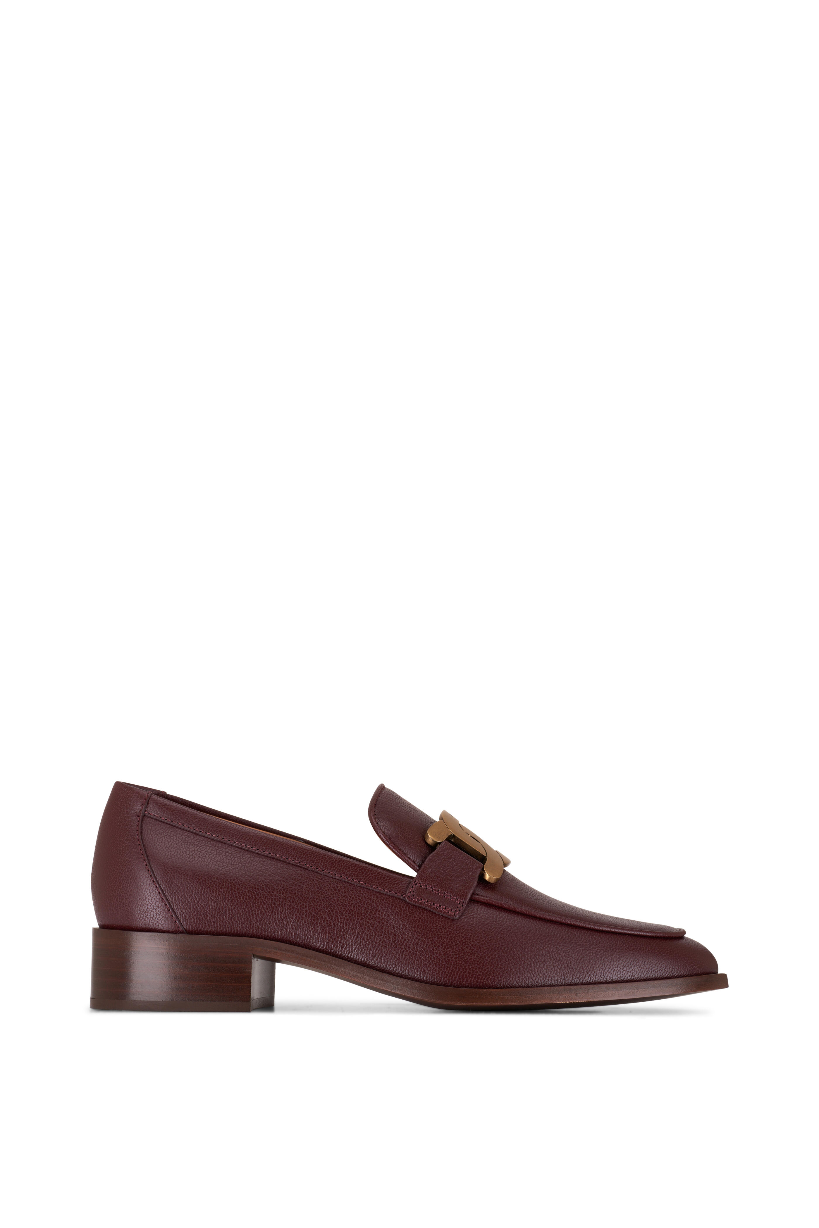 【送関込】TOD'S☆トッズ Micro Catena Loafers Catena leather-trimmed canvas loafers in brown - Tods