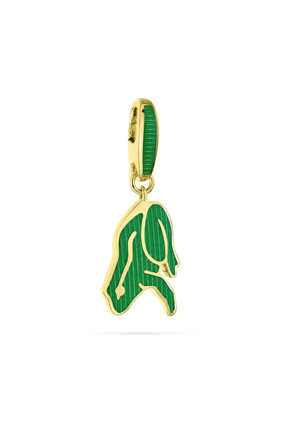 Paul Morelli 18k Yellow Gold Green Enamel Frog Charm