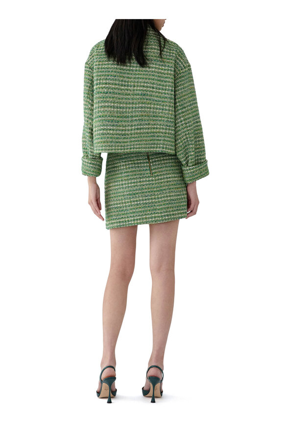 Carolina Herrera Green Multicolor Tweed Mini Skirt - view 3