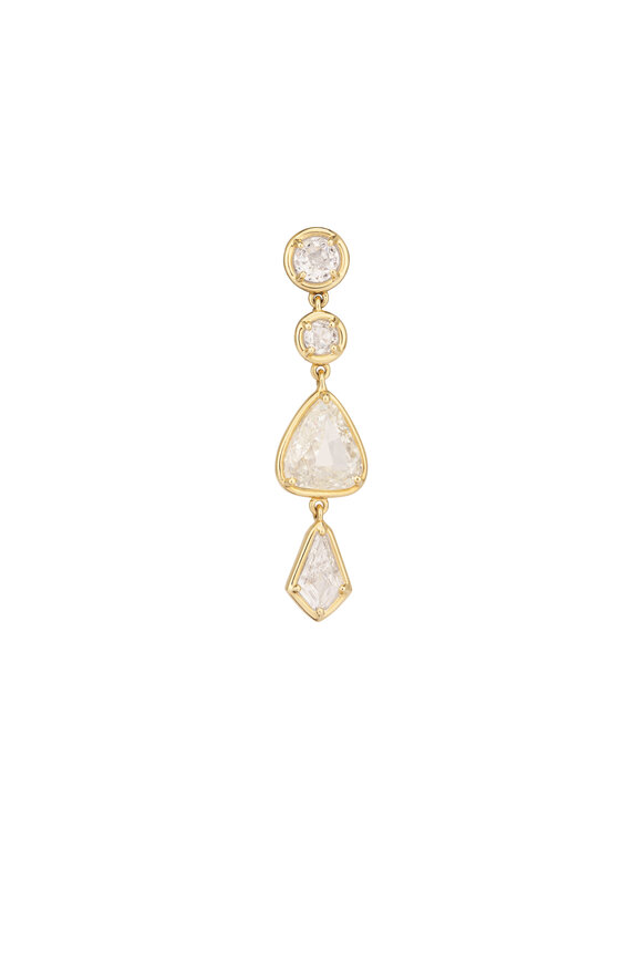 Sutra 18k Yellow Gold Diamond Dangle Earring - view 2